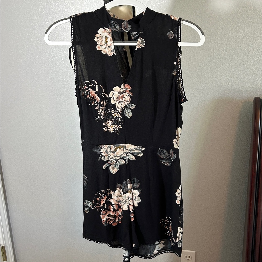 Kendall & Kylie Black Floral Romper